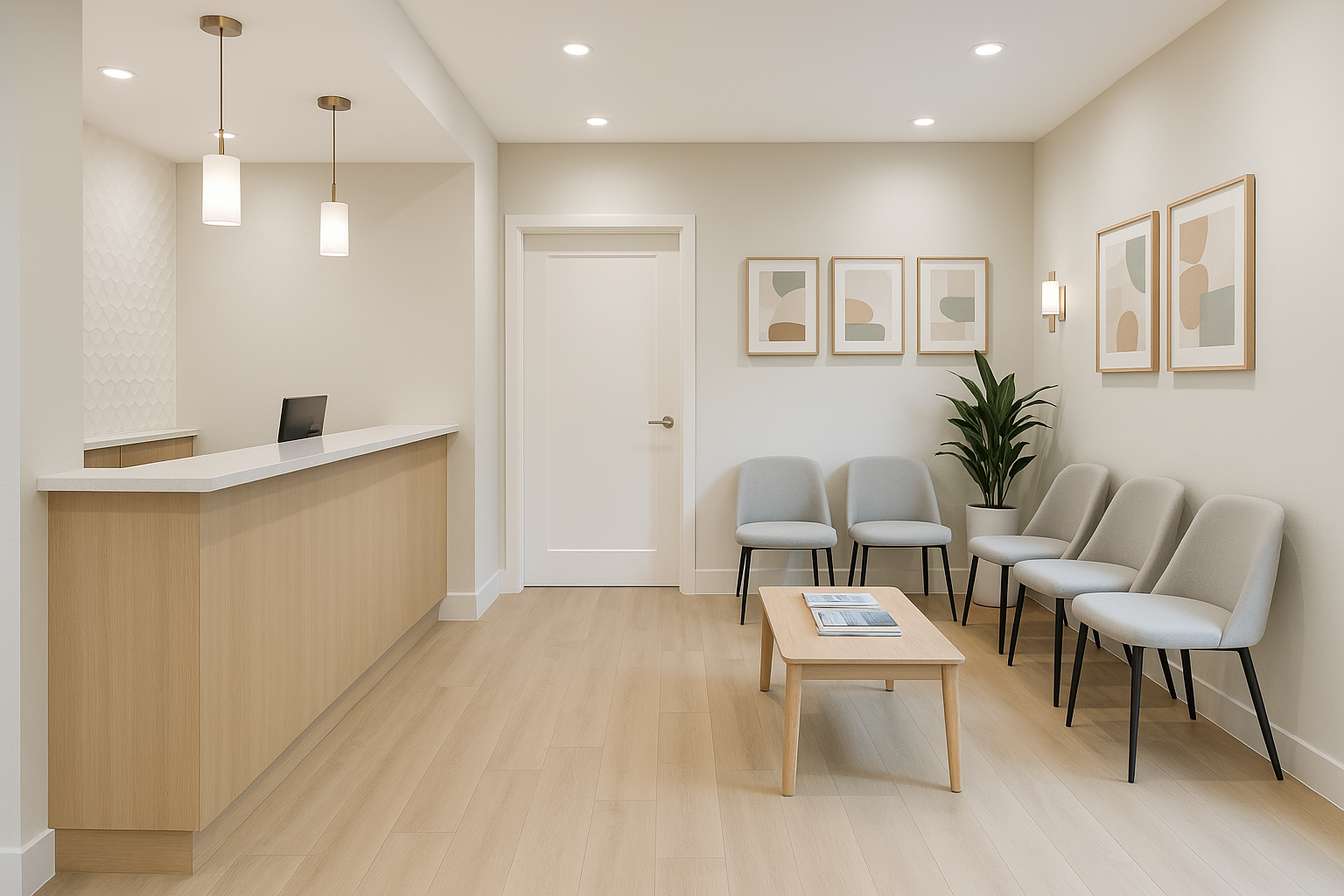 medical clinic reception after renovation