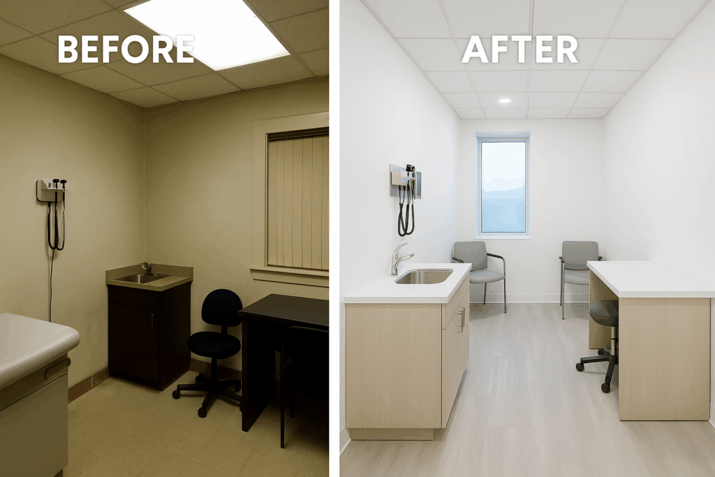 clinic renovation cost, healthcare office remodel, Ontario construction pricing, medical fit-out, budgeting for clinics, commercial renovation pricing

