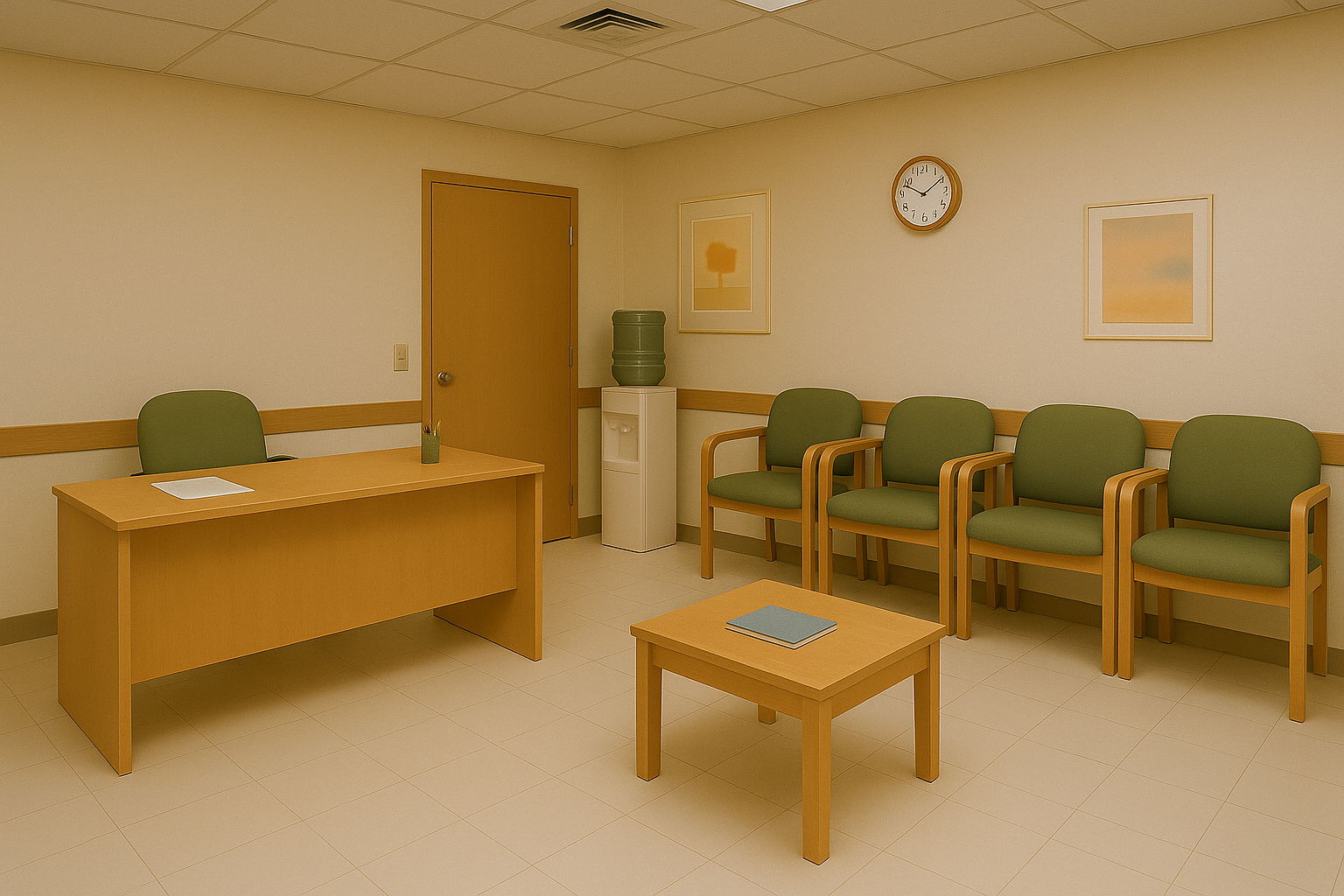 medical office reception before renovation
