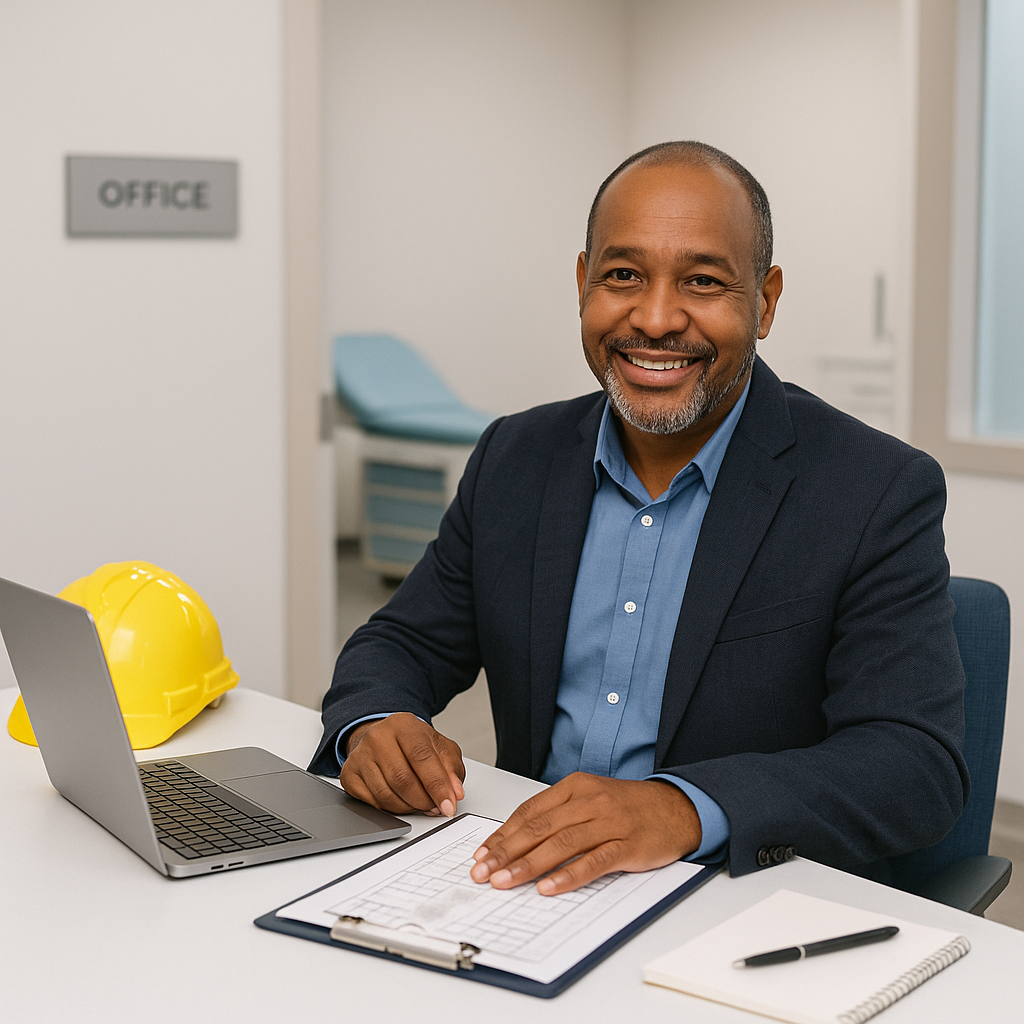 Manager sitting at the desk