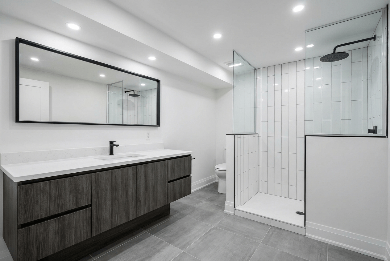 New basement bathroom installation in Cornell, Markham