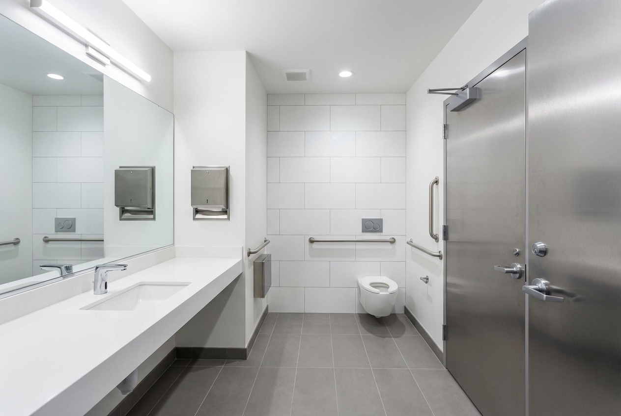 Commercial bathroom renovation for office or retail