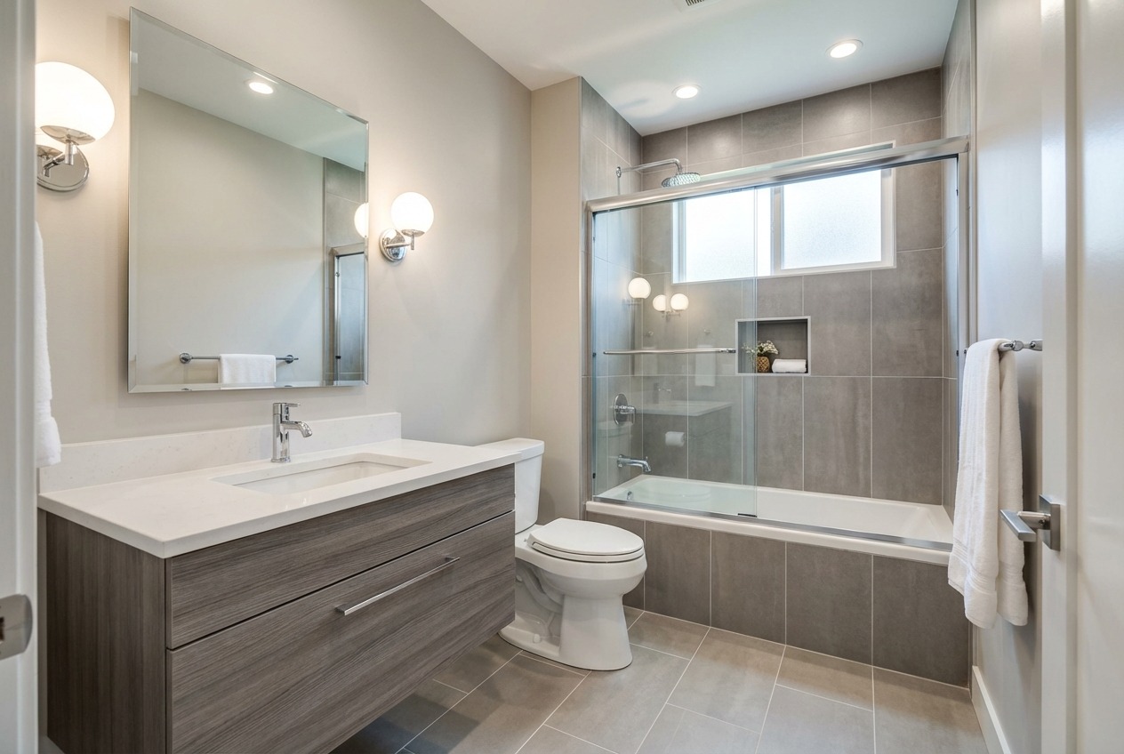 Modern bathroom renovation in Richmond Hill