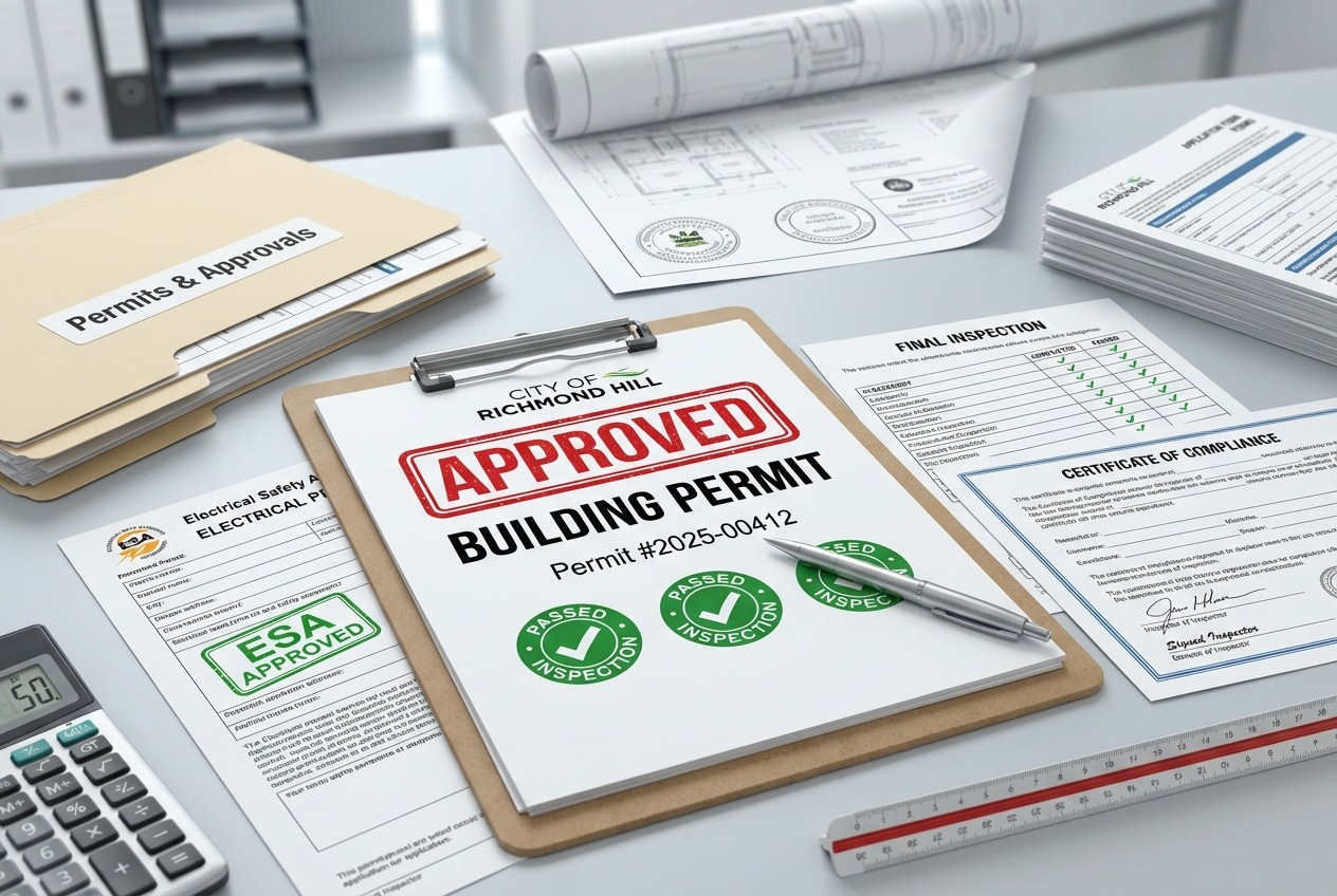 Approved building permits and inspection documents