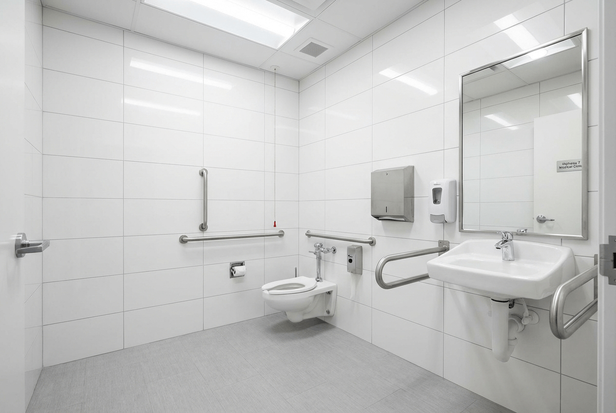 Medical clinic washroom renovation on Highway 7, Markham
