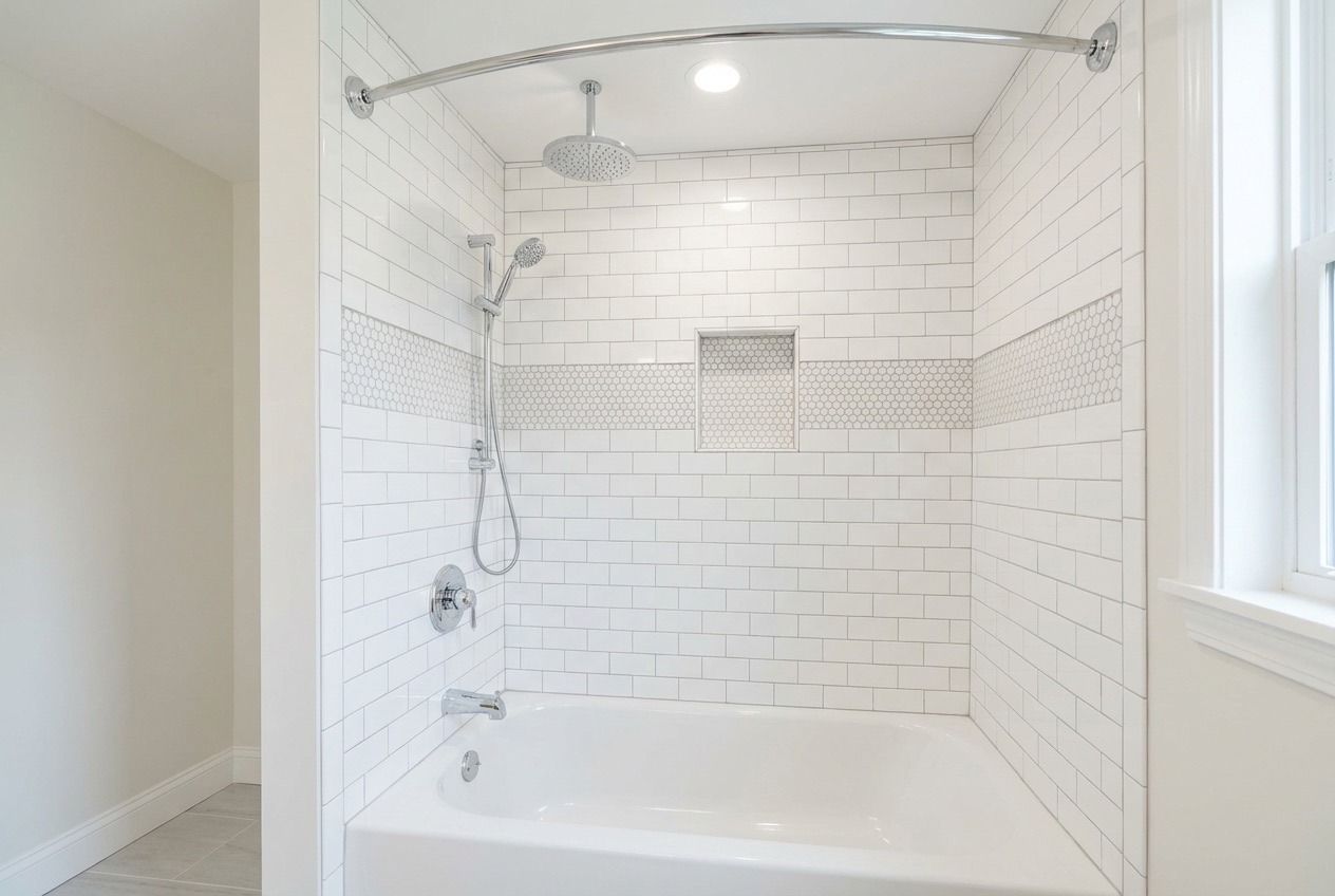 3-piece bathroom renovation in Richmond Hill - modern tub/shower combo