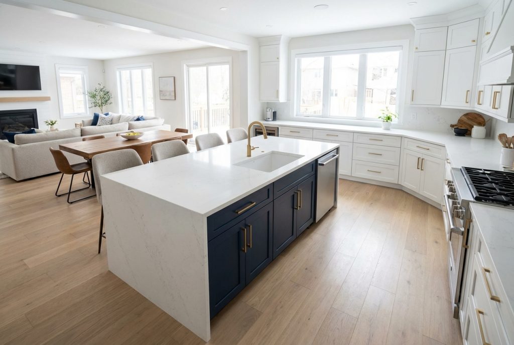 Vaughan single-wall kitchen renovation — efficient layout with full-height uppers