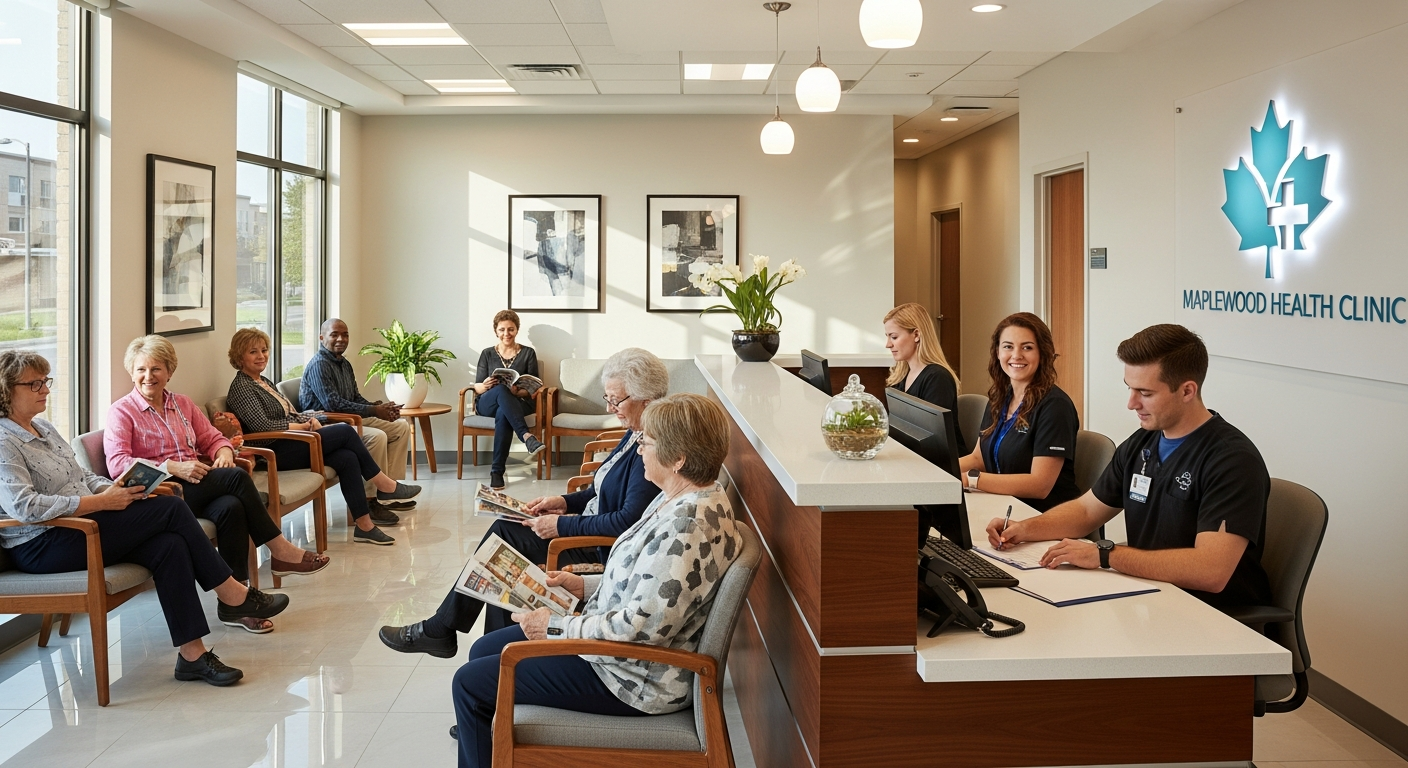 The ROI of Medical Office Renovation: What Ontario Clinics Actually Earn Back (2026) 1 Modern renovated Ontario medical clinic showing strong patient volume and ROI after renovation