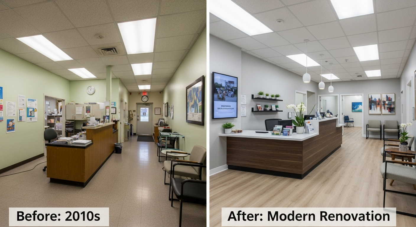 vet clinic renovation before after ontario