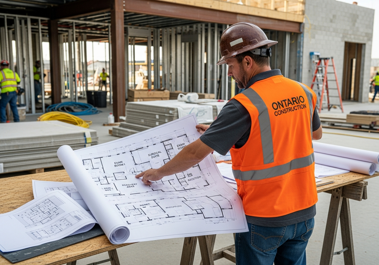 vet clinic renovation contractor blueprints ontario