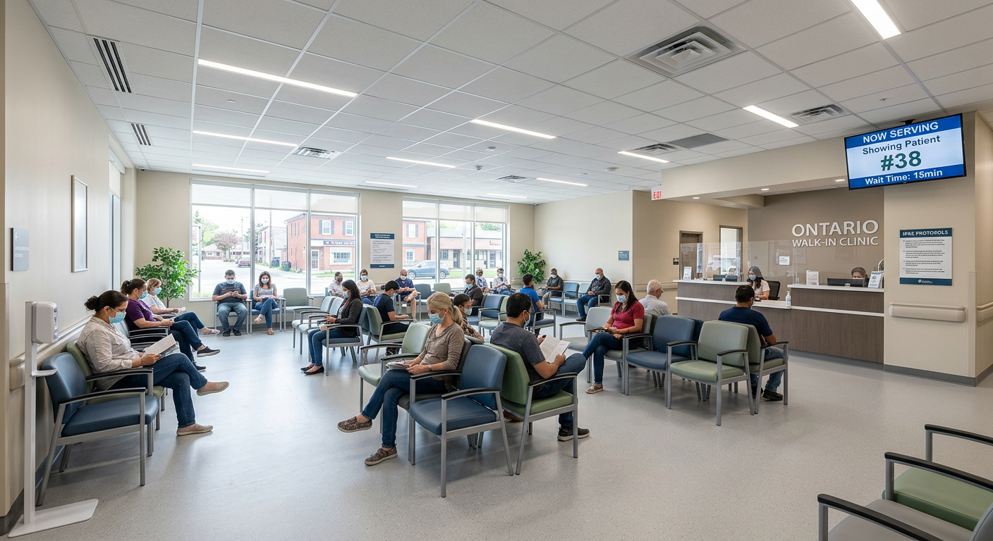 walk in clinic waiting room design ontario